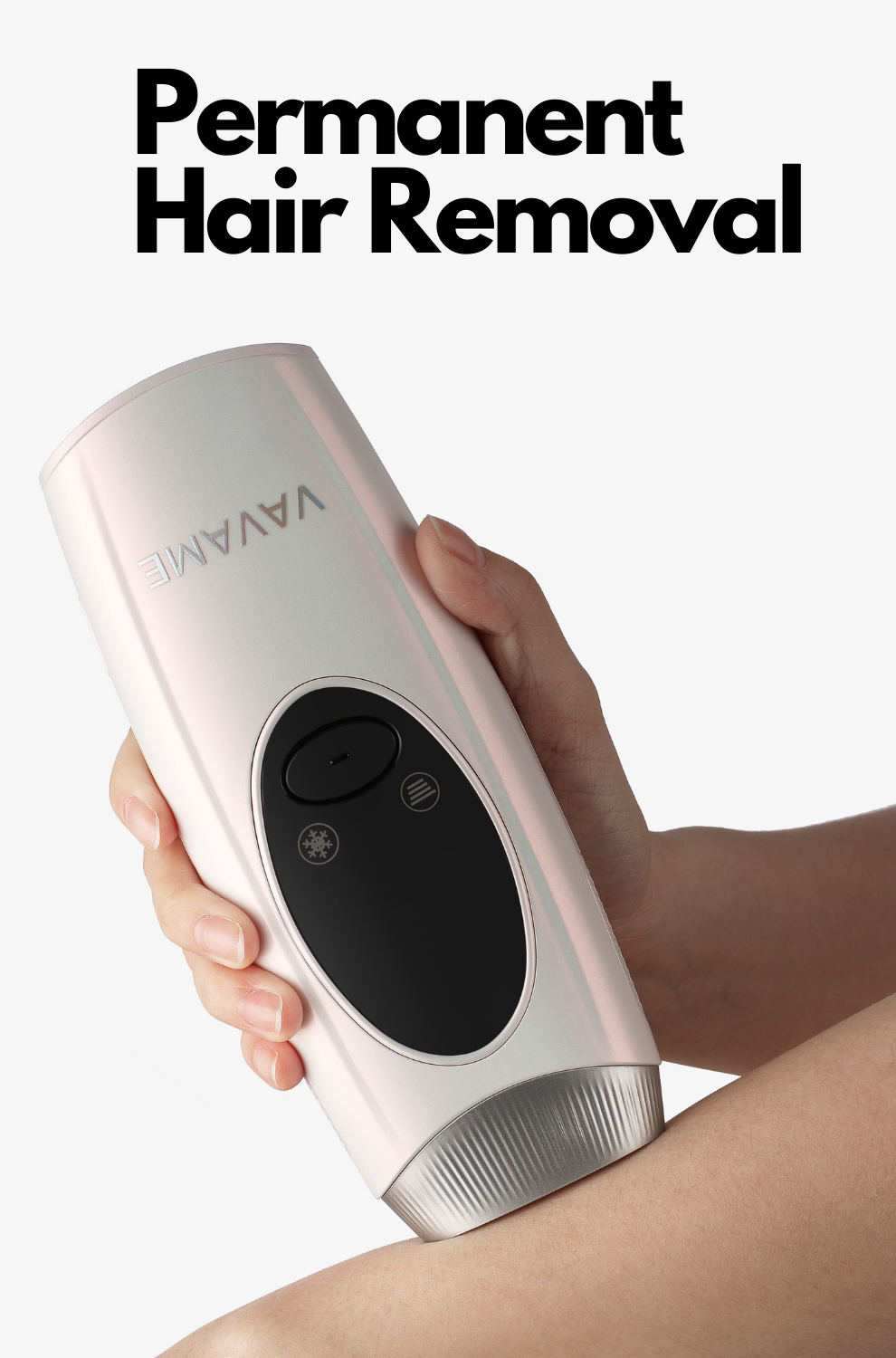 vavame ipl provides permanent hair removal in 4 weeks, safe for sensitive skin and intimate areas for it's ice cooling to prevent burns or hurts from skin. 90 days return policy allows you return anytime if you dont see the result.