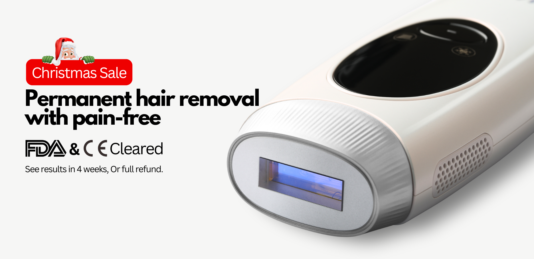 vavame IPL hair removal device for permanent hair removal. Christmas sale 2024 is on now, get the FDA and CE cleared laser-like hair removal device with the best price of 2024 today.